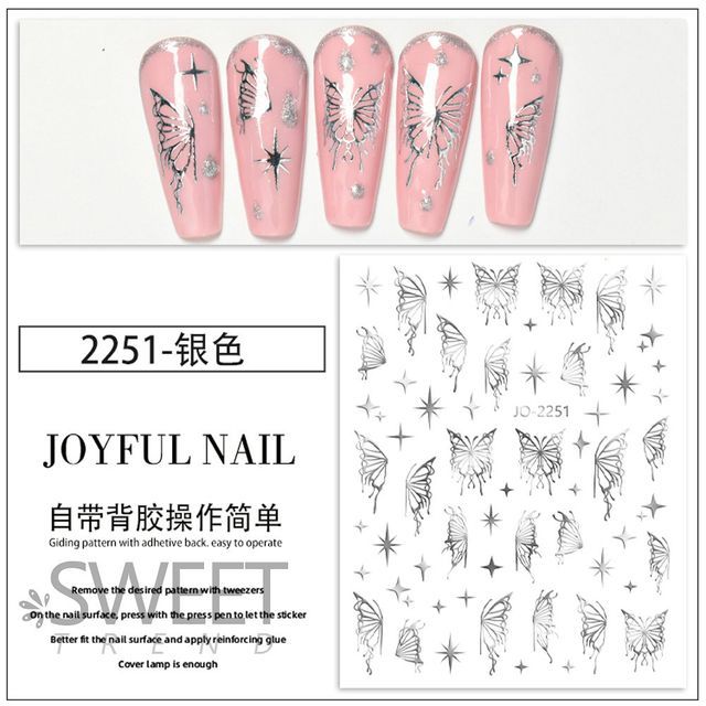 Butterfly Metallic Nail Art Stickers SpreePicky