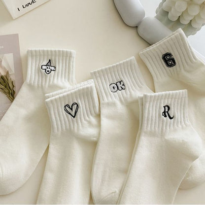 Embroidered Short Socks Set SpreePicky