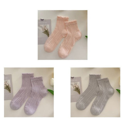 Plain Frill Short Socks Set SpreePicky