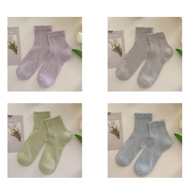 Plain Frill Short Socks Set SpreePicky