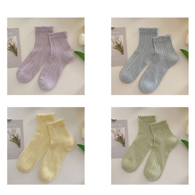 Plain Frill Short Socks Set SpreePicky