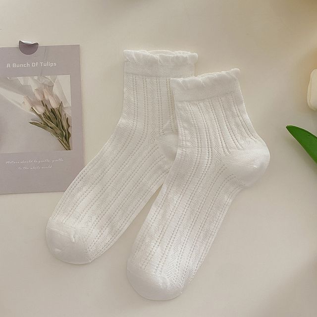 Plain Frill Short Socks Set SpreePicky