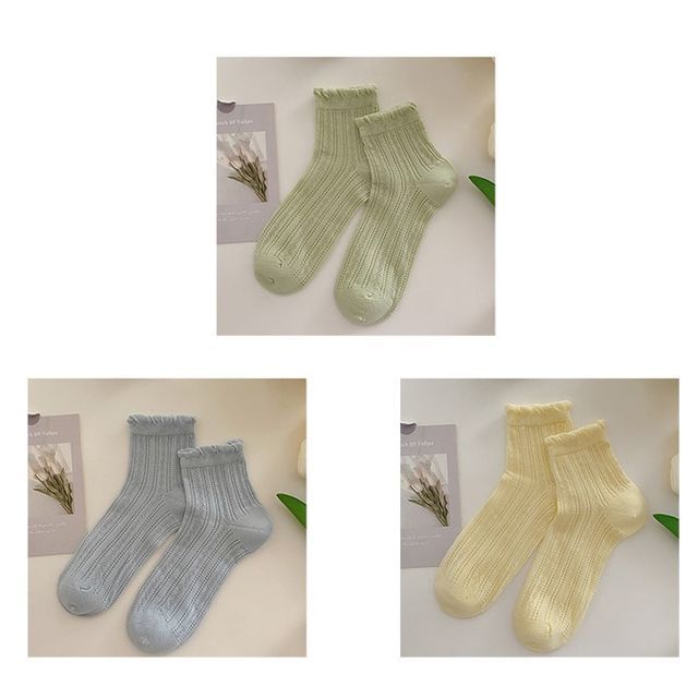 Plain Frill Short Socks Set SpreePicky