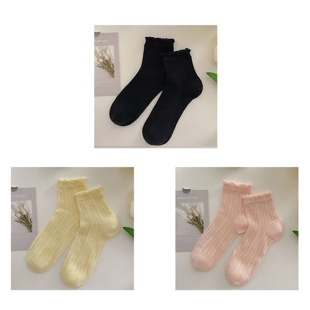 Plain Frill Short Socks Set SpreePicky