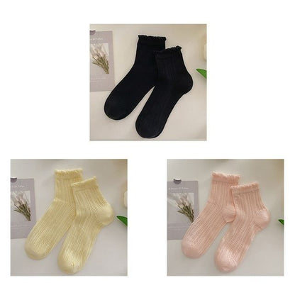 Plain Frill Short Socks Set SpreePicky