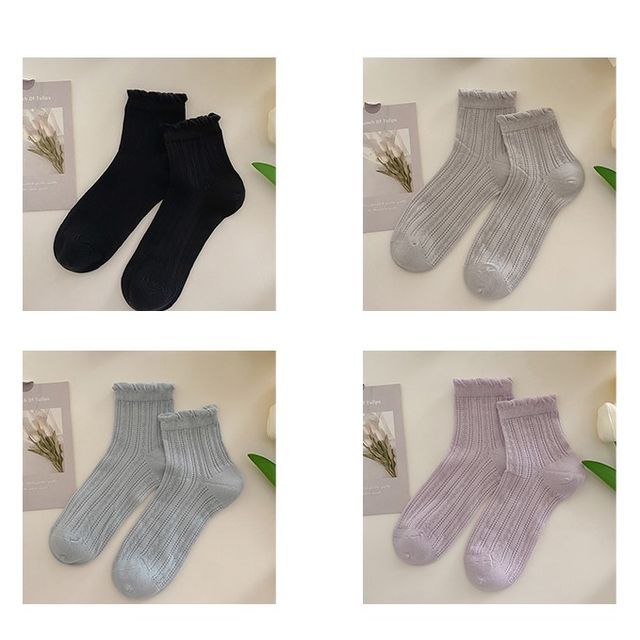 Plain Frill Short Socks Set SpreePicky