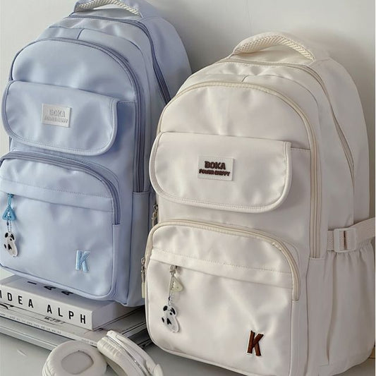 Plain Lettering Logo Buckled Backpack SpreePicky