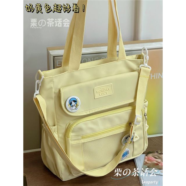 Lettering Label Top Handle Crossbody Bag SpreePicky