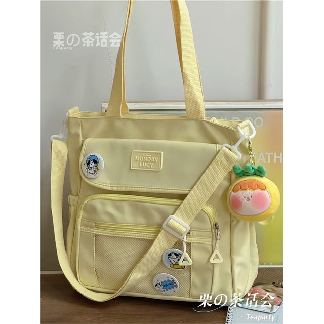 Lettering Label Top Handle Crossbody Bag SpreePicky