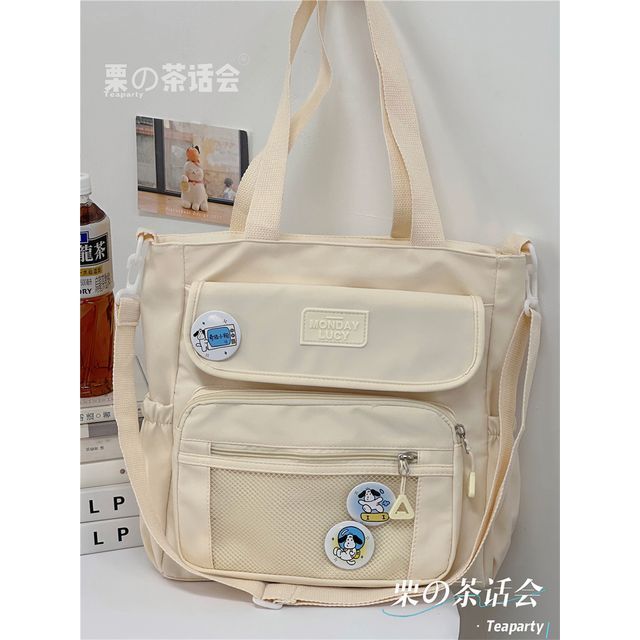 Lettering Label Top Handle Crossbody Bag SpreePicky