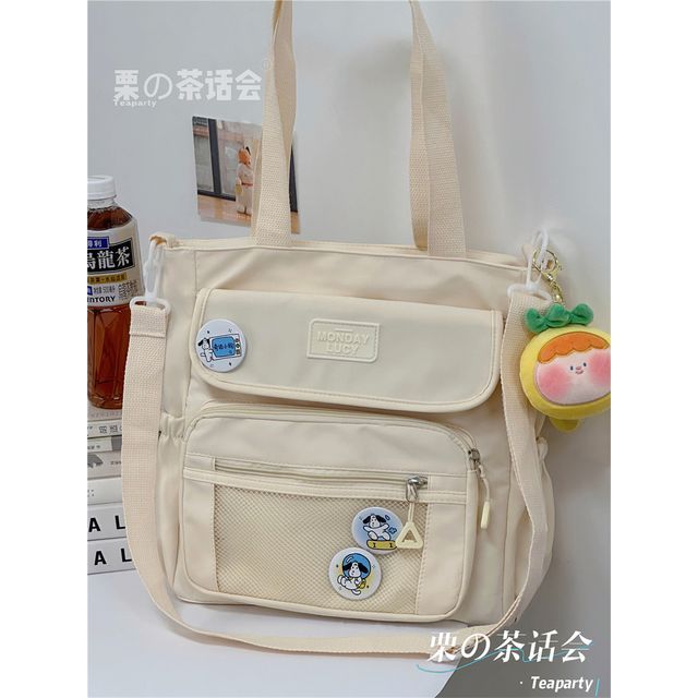 Lettering Label Top Handle Crossbody Bag SpreePicky