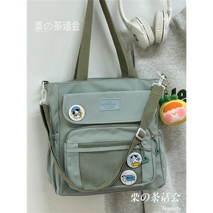 Lettering Label Top Handle Crossbody Bag SpreePicky