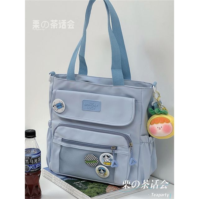 Lettering Label Top Handle Crossbody Bag SpreePicky