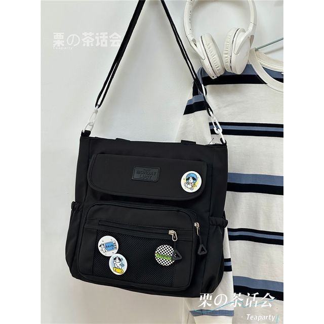 Lettering Label Top Handle Crossbody Bag SpreePicky