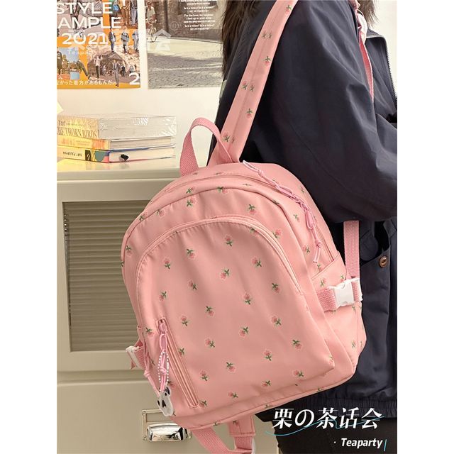 Floral Print Backpack SpreePicky