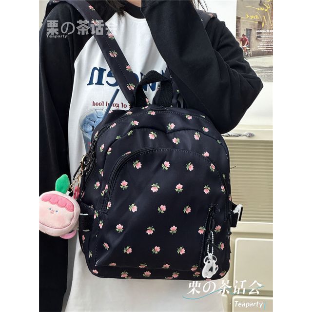 Floral Print Backpack SpreePicky