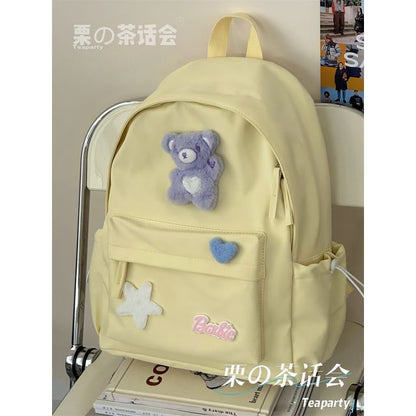 Plain Cartoon Applique Backpack SpreePicky