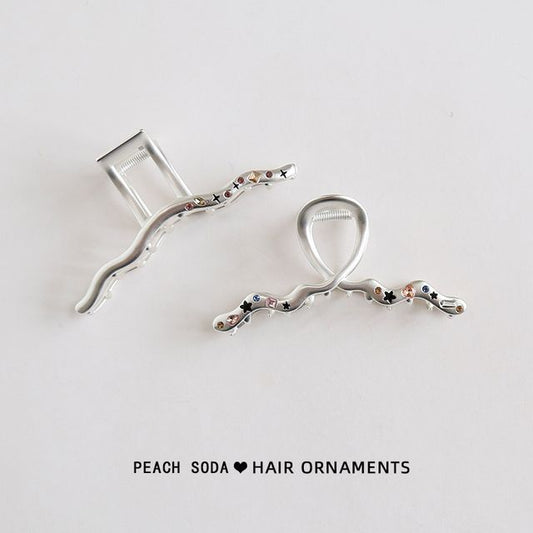 Star Rhinestone Wavy Alloy Hair Clamp (various designs) mySite