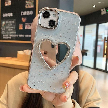 Heart Mirrored Phone Case - iPhone 14 Pro Max / 14 Pro / 14 Max / 14 / 13 Pro Max / 13 Pro / 13 / 13 mini / 12 Pro Max / 12 Pro / 12 / 12 mini / 11 Pro Max / 11 Pro / 11 / SE / XS Max / XS / XR / X / 8 / 8 Plus / 7 / 7 Plus SpreePicky