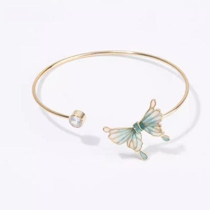 Rhinestone Butterfly Open Bangle SpreePicky