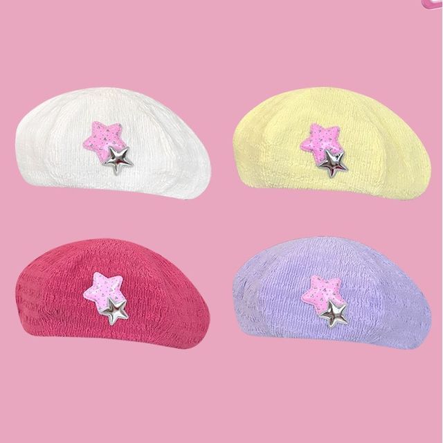 Star Applique Beret Hat SpreePicky