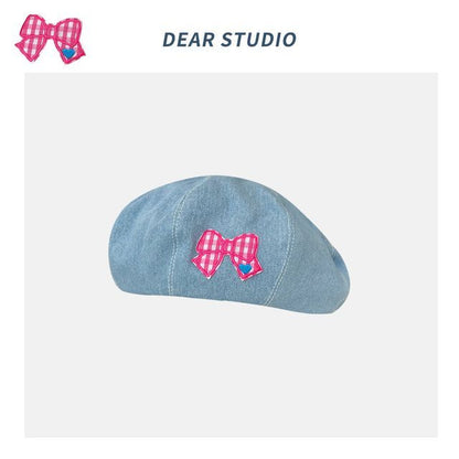 Applique / Denim Beret Hat SpreePicky