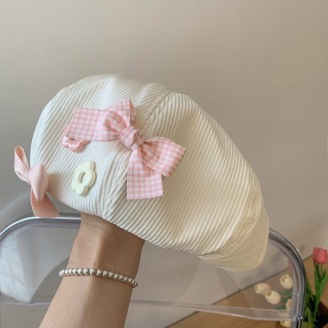 Bow Floral Beret Hat SpreePicky