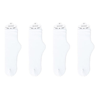 Set of 4 Pairs: Plain Ribbed Socks SpreePicky