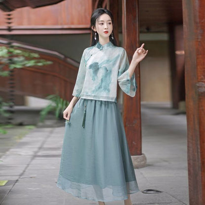 Tie Dye Hanfu Costume Set SpreePicky