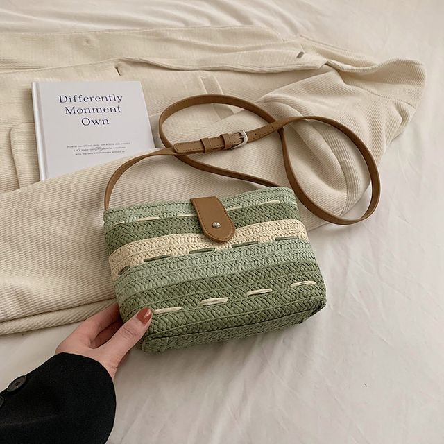 Striped Woven Crossbody Bag SpreePicky