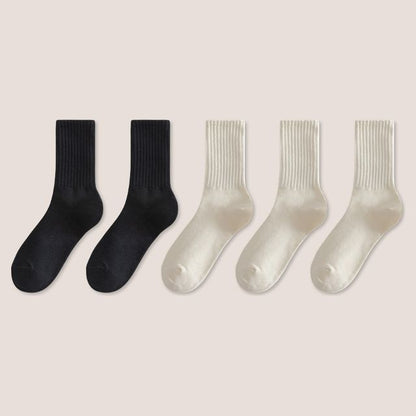 Set of 5: Plain Ribbed Socks SpreePicky