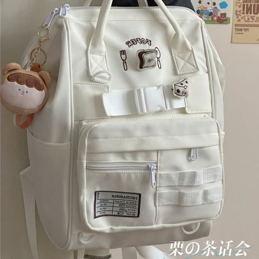 Bread Embroidered Top Handle Backpack / Charm / Set SpreePicky