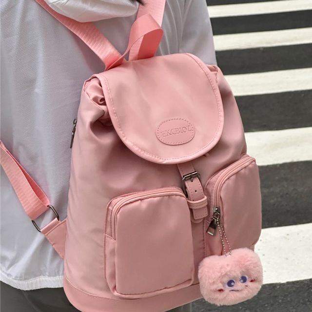 Logo Buckled Flap Backpack / Charm / Set SpreePicky