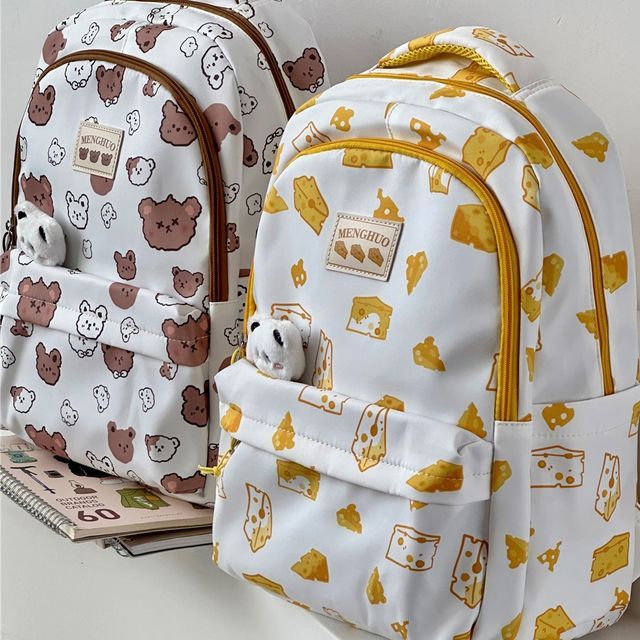 Cheese Print Backpack / Charm / Set SpreePicky