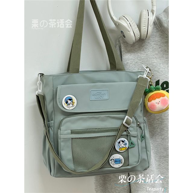 Plain Lettering Label Crossbody Bag / Charm / Set SpreePicky