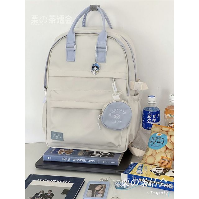 Two-Tone Top Handle Backpack / Charm / Set SpreePicky