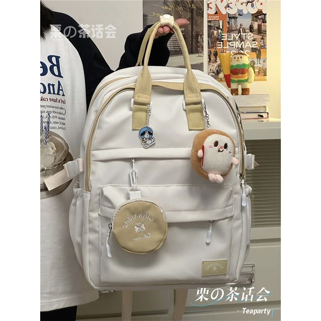 Two-Tone Top Handle Backpack / Charm / Set SpreePicky