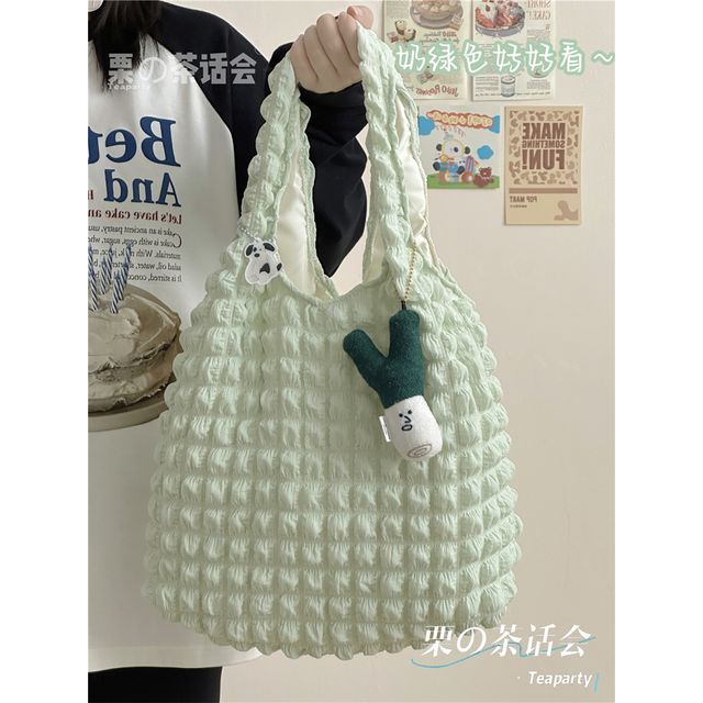 Plain Shirred Tote Bag / Charm / Set SpreePicky