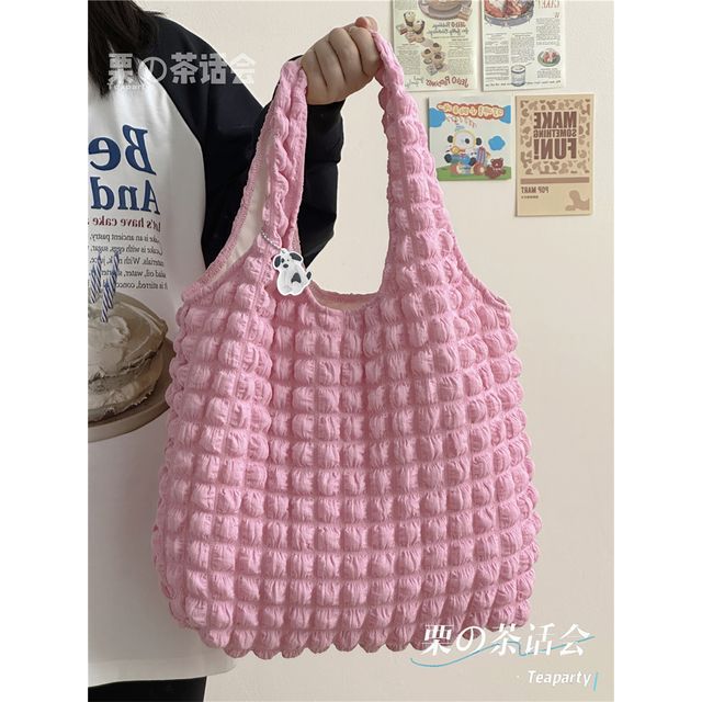 Plain Shirred Tote Bag / Charm / Set SpreePicky