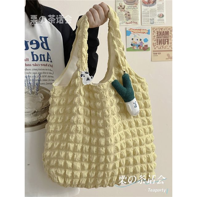 Plain Shirred Tote Bag / Charm / Set SpreePicky