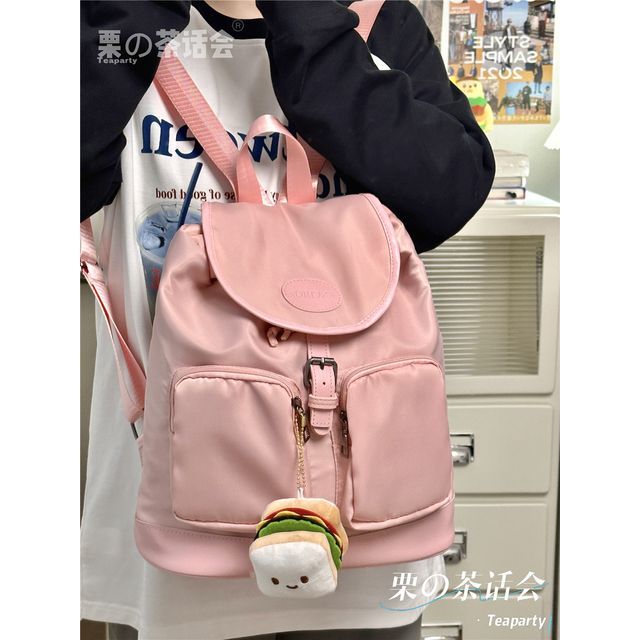 Logo Buckled Flap Backpack / Charm / Set SpreePicky