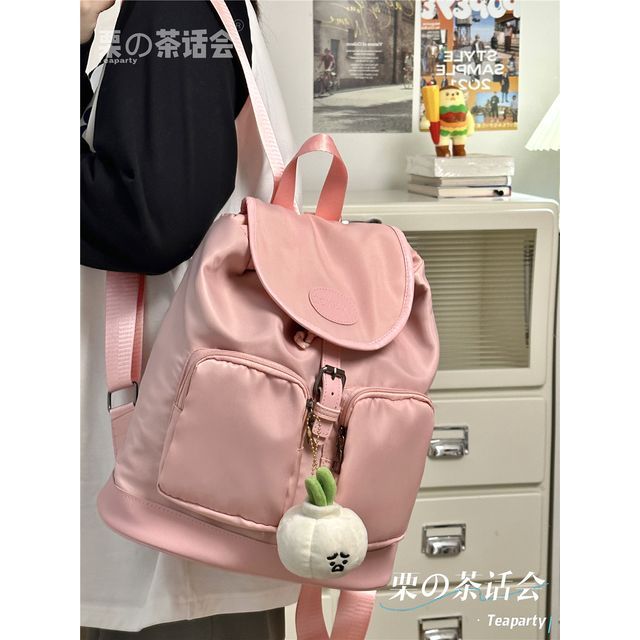 Logo Buckled Flap Backpack / Charm / Set SpreePicky