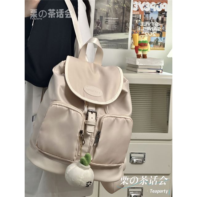 Logo Buckled Flap Backpack / Charm / Set SpreePicky