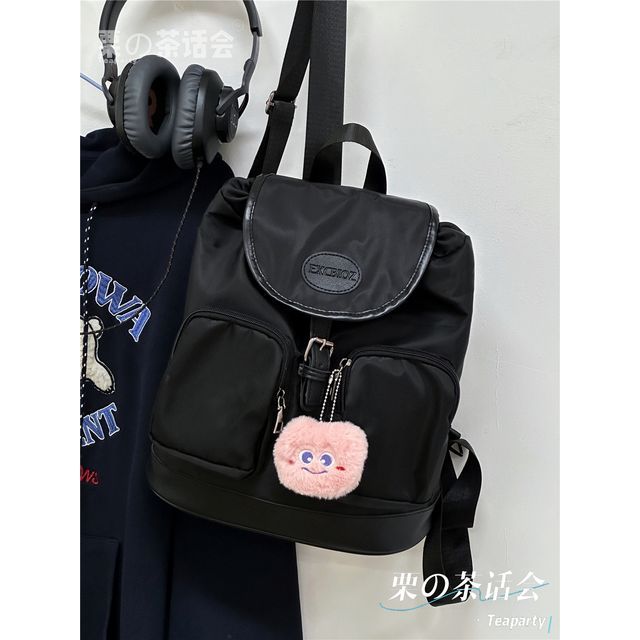 Logo Buckled Flap Backpack / Charm / Set SpreePicky