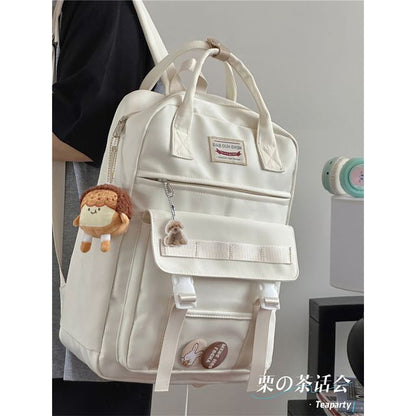 Color Block Top Handle Backpack / Charm / Set SpreePicky