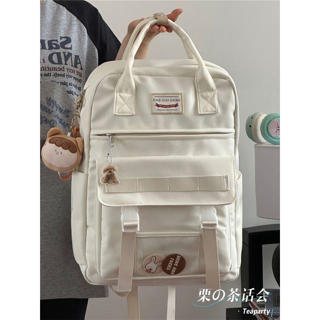 Color Block Top Handle Backpack / Charm / Set SpreePicky