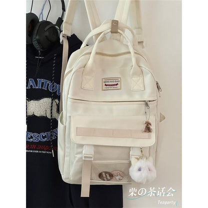 Color Block Top Handle Backpack / Charm / Set SpreePicky