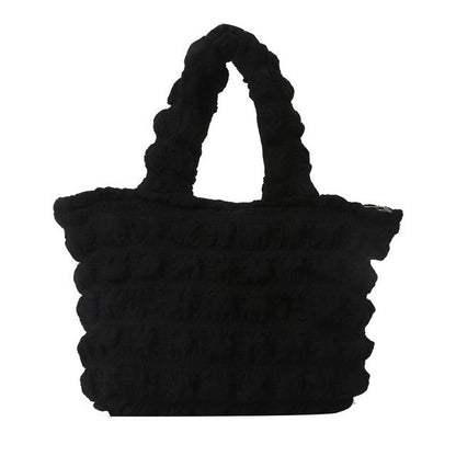 Plain Ruched Small Tote Bag SpreePicky