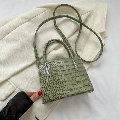 Crocodile Grain Top Handle Crossbody Bag SpreePicky