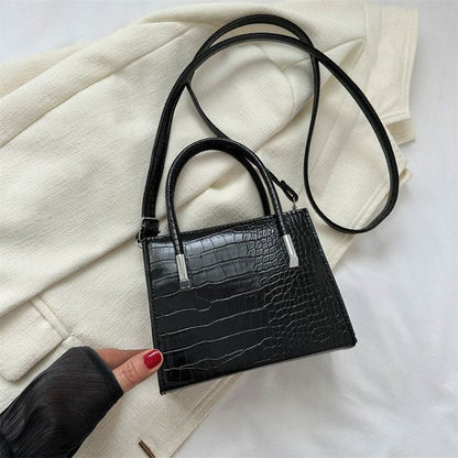 Crocodile Grain Top Handle Crossbody Bag SpreePicky